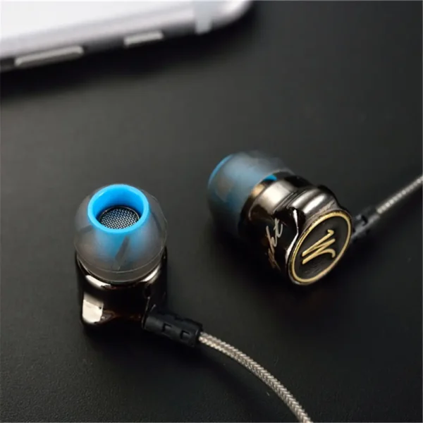Earphones qkz dm7 special edition gold plated housing headset noise isolating hd hifi earphone auriculares fone 5. Jpg