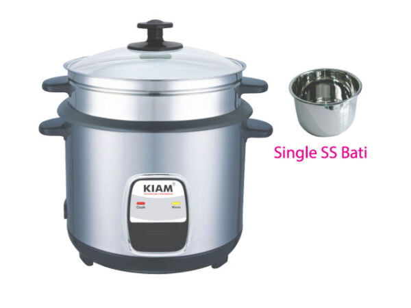 Kiam rice cooker steel – (one ss bati) straight 2. 8 ltr sjbs-804