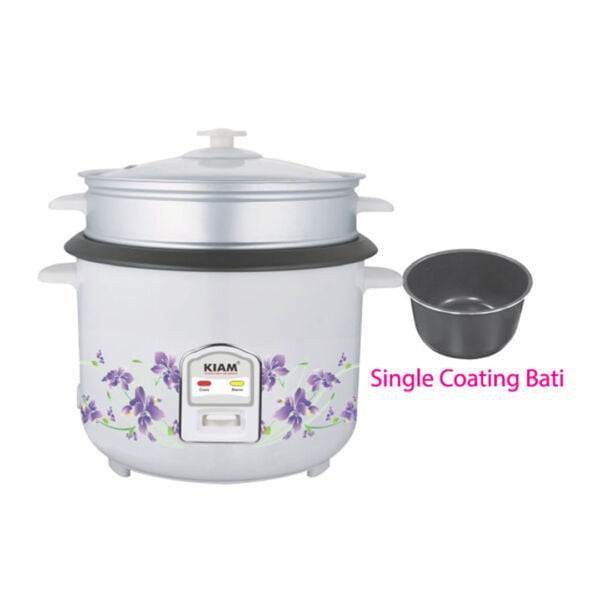 Kiam rice cooker straight (glass lid) sfb-502 full body–1. 8l