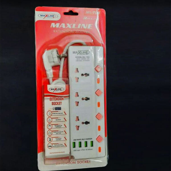 Maxline ml 704 4 usb 7 outlets fast charging multiplug power strip 3