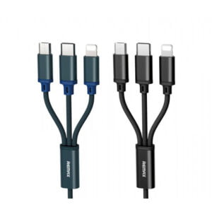 Remax 3 in 1 usb fast charging metal cable