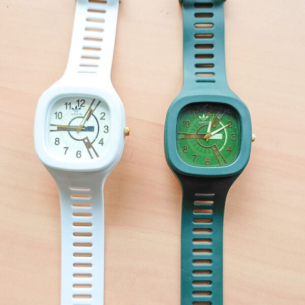 Stylish silicon rubber strap analog watch 3