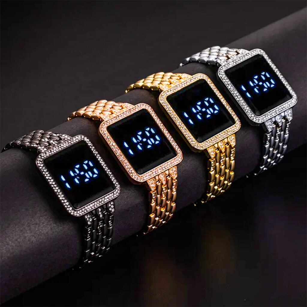 Women s Led display Digital Touch screen Diamond stones design gorgeous look fashion Watch
