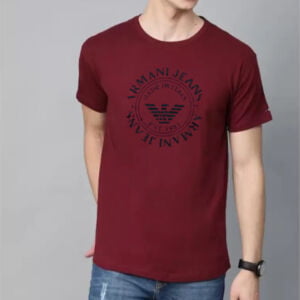 Maroon solid high quality t-shirt