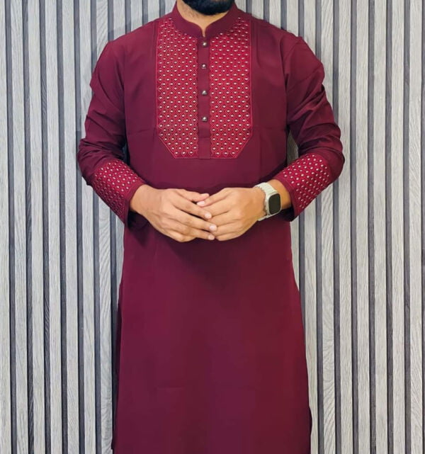 Tensile cotton solid colour high quality fashionable panjabi